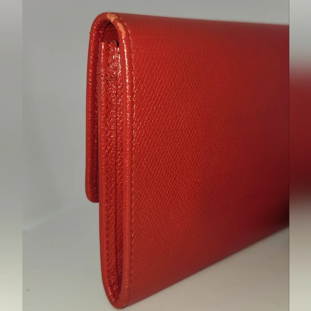 Vintage Chanel FULL INCLUSION Pre-Loved Red Calfskin Leather Clutch w/ AM Strap - Picture 5 of 16